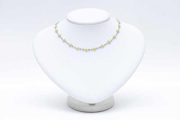 Eternos Acessórios - Colar feminino Chocker Margarida aço inox 316L