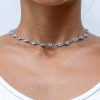 Eternos Acessórios - Colar Feminino Chocker Aço inox Olho Grego