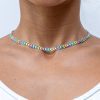 Eternos Acessórios - Colar Feminino Chocker Escama de Peixe Colorida Aço inox 