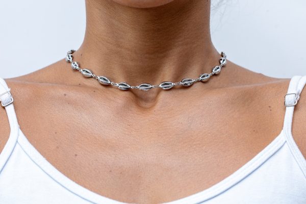 Eternos Acessórios - Colar Chocker Búzios em Aço Inox