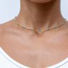 Eternos Acessórios - Colar Feminino Chocker Dourado de Bolinha Aço inox ouro 18k