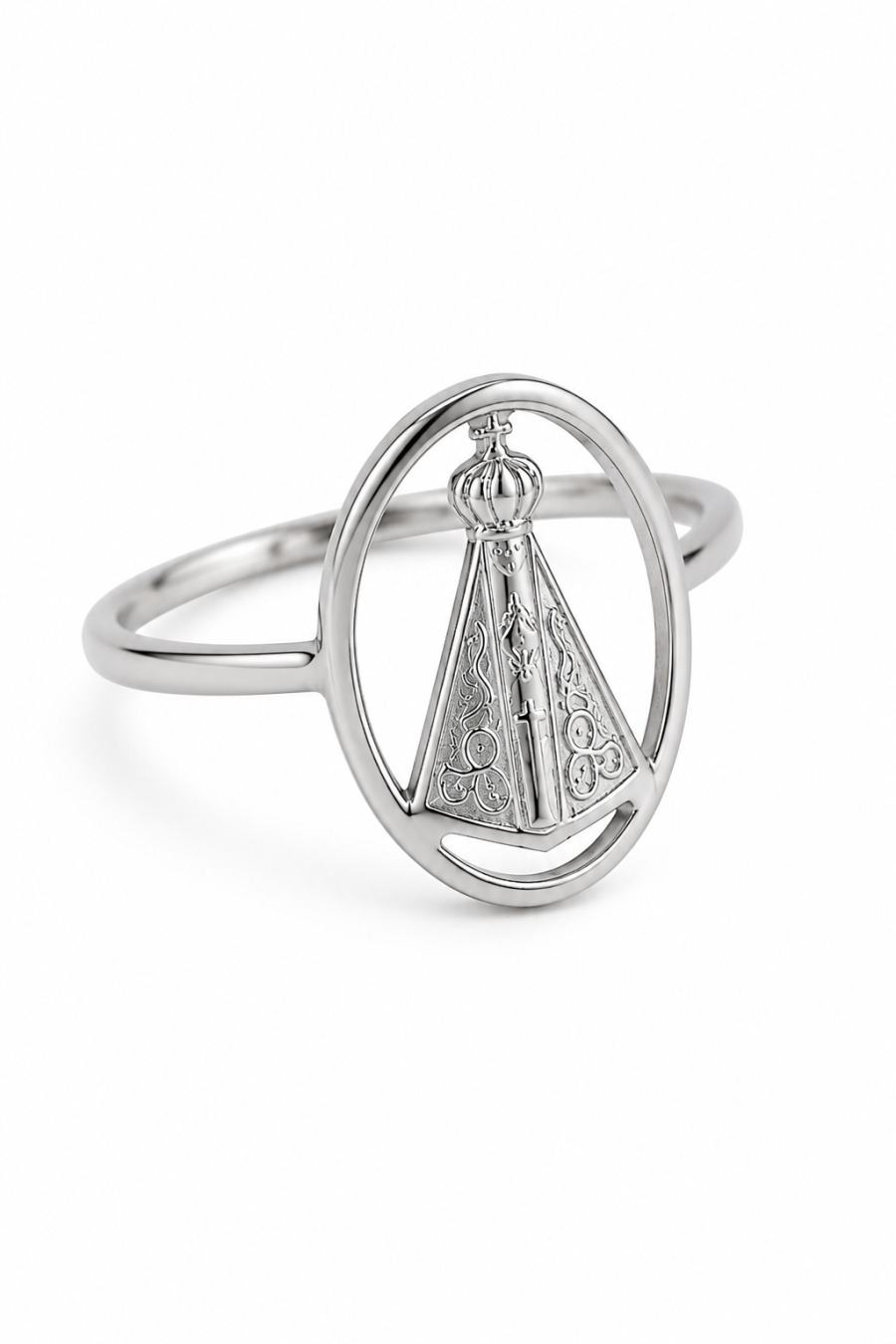 Eternos Acessórios - Anel Feminino Nossa Senhora Aparecida em Aço Inoxidável 316L