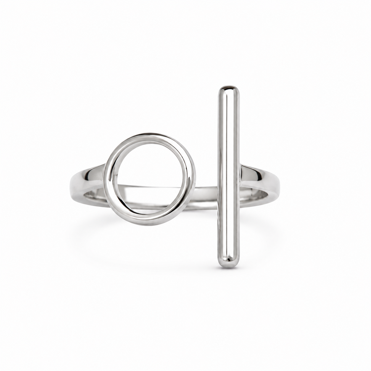 Eternos Acessórios - Anel Feminino Geométrico Barra Vertical em Aço Inoxidável 316L Anel Feminino Geométrico Barra Vertical em Aço Inoxidável 316L - Imagem 2
