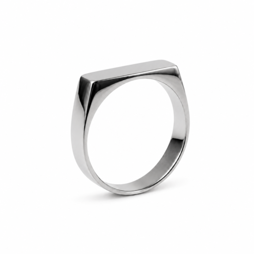 Anel Feminino Topo Quadrado em Aço Inox 316L