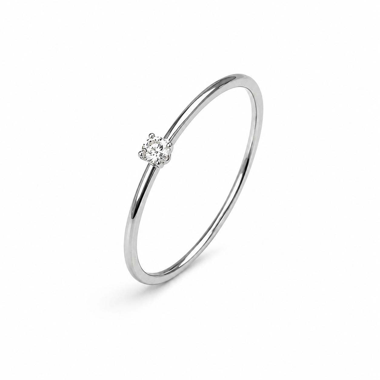 Eternos Acessórios - Anel Feminino Solitário Fino em Aço Inox 316L Eternos Acessórios - Anel Feminino Solitário Fino em Aço Inox 316L