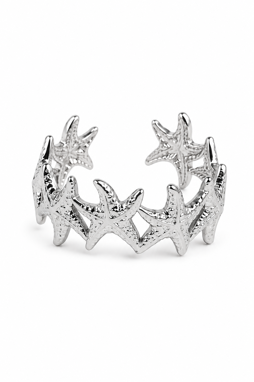 Eternos Acessórios - Anel Feminino Estrelinhas do Mar Regulável em Aço Inox 316L