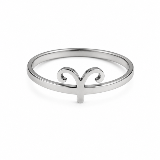 Anel Feminino Signo Áries em Aço Inox 316L