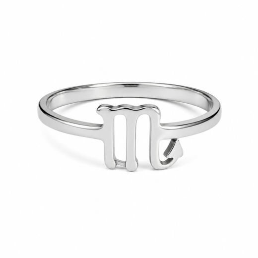Anel Feminino Signo Escorpião em Aço Inox 316L