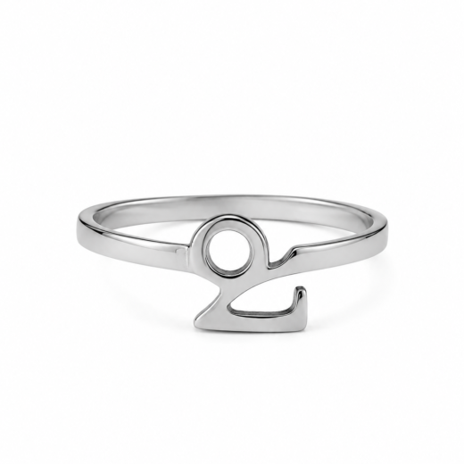 Anel Feminino Signo Capricórnio em Aço Inox 316L