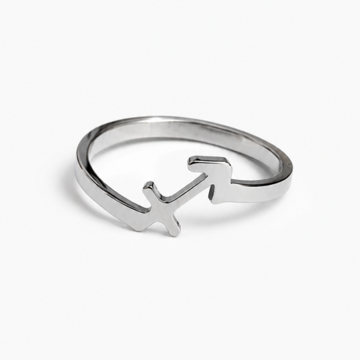 Anel Feminino Signo Sagitário em Aço Inox 316L