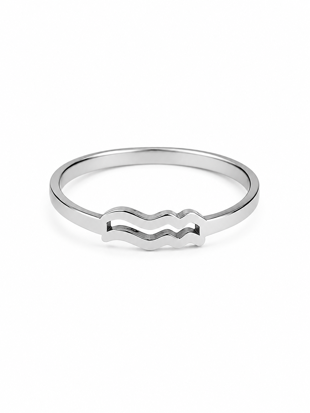 Eternos Acessórios - Anel Feminino Signo Aquário em Aço Inox 316L Anel Feminino Signo Aquário em Aço Inox 316L