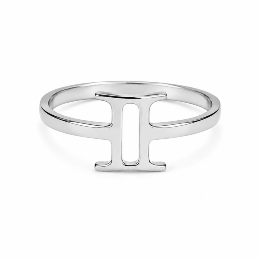 Anel Feminino Signo Gêmeos em Aço Inox 316L