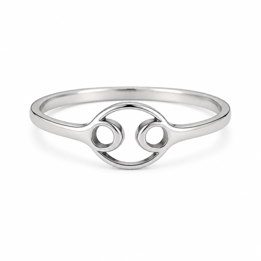 Anel Feminino Signo Câncer em Aço Inox 316L