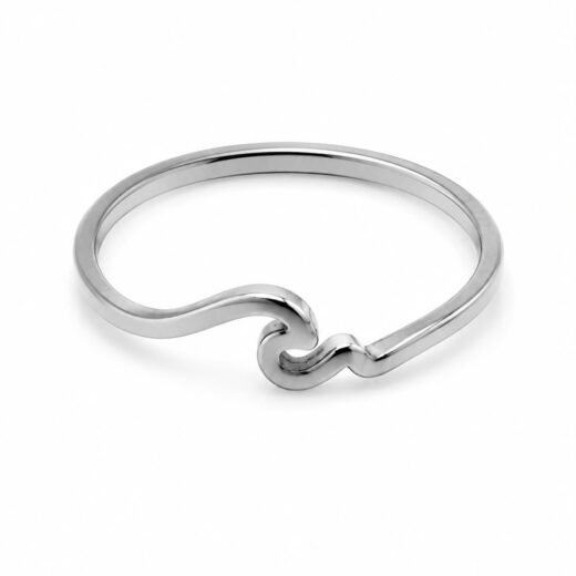 Anel Feminino Onda Fina em Aço Inox 316L
