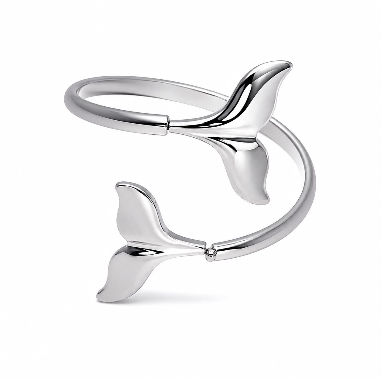 Eternos Acessórios - Anel Feminino Aço Inox 316L Regulável Duas Caudas de Sereia Anel Feminino Aço Inox 316L Regulável Duas Caudas de Sereia