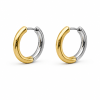Eternos Acessórios - Brinco Feminíno Meio Prata Meio Dourado GG