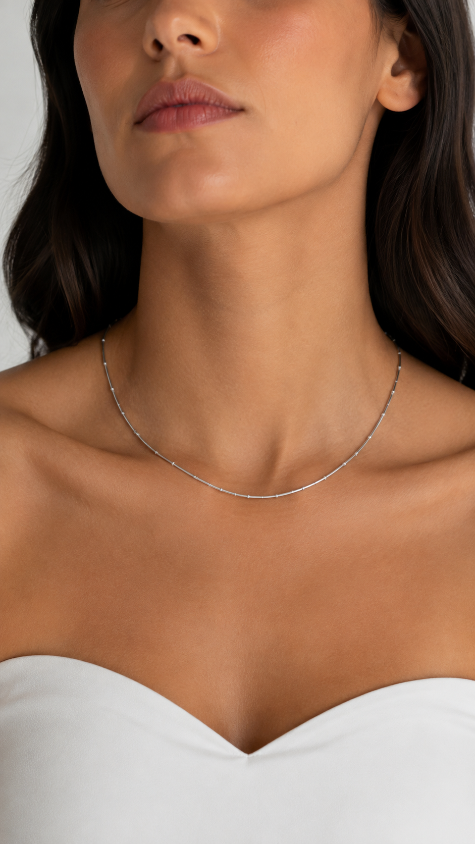 Eternos Acessórios - Colar Feminino Bolinhas Finas Gargantilha Regulável em Aço Inoxidável 316L Colar Feminino Bolinhas Finas Gargantilha Regulável em Aço Inoxidável 316L - Imagem 8