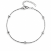 Eternos Acessórios - Pulseira Feminina Bolinhas Rabo de Rato em Aço Inoxidável 316L