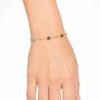 Eternos Acessórios - Pulseira Feminina Bolinha e Cristais Brita Dourada em Aço Inox 316L Eternos Acessórios - Pulseira Feminina Bolinha e Cristais Brita Dourada em Aço Inox 316L