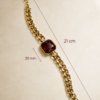 Eternos Acessórios - Pulseira Feminina Aço Inox 316L Dourada Vermelho Esmeralda Regulável