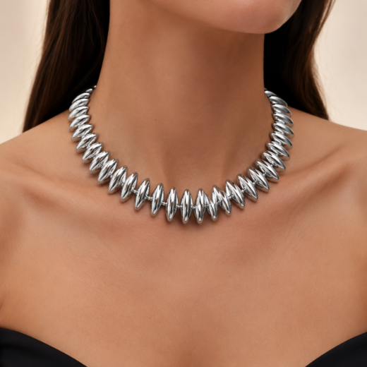 Colar Gargantilha Feminino Aço Inox Elos Marcantes