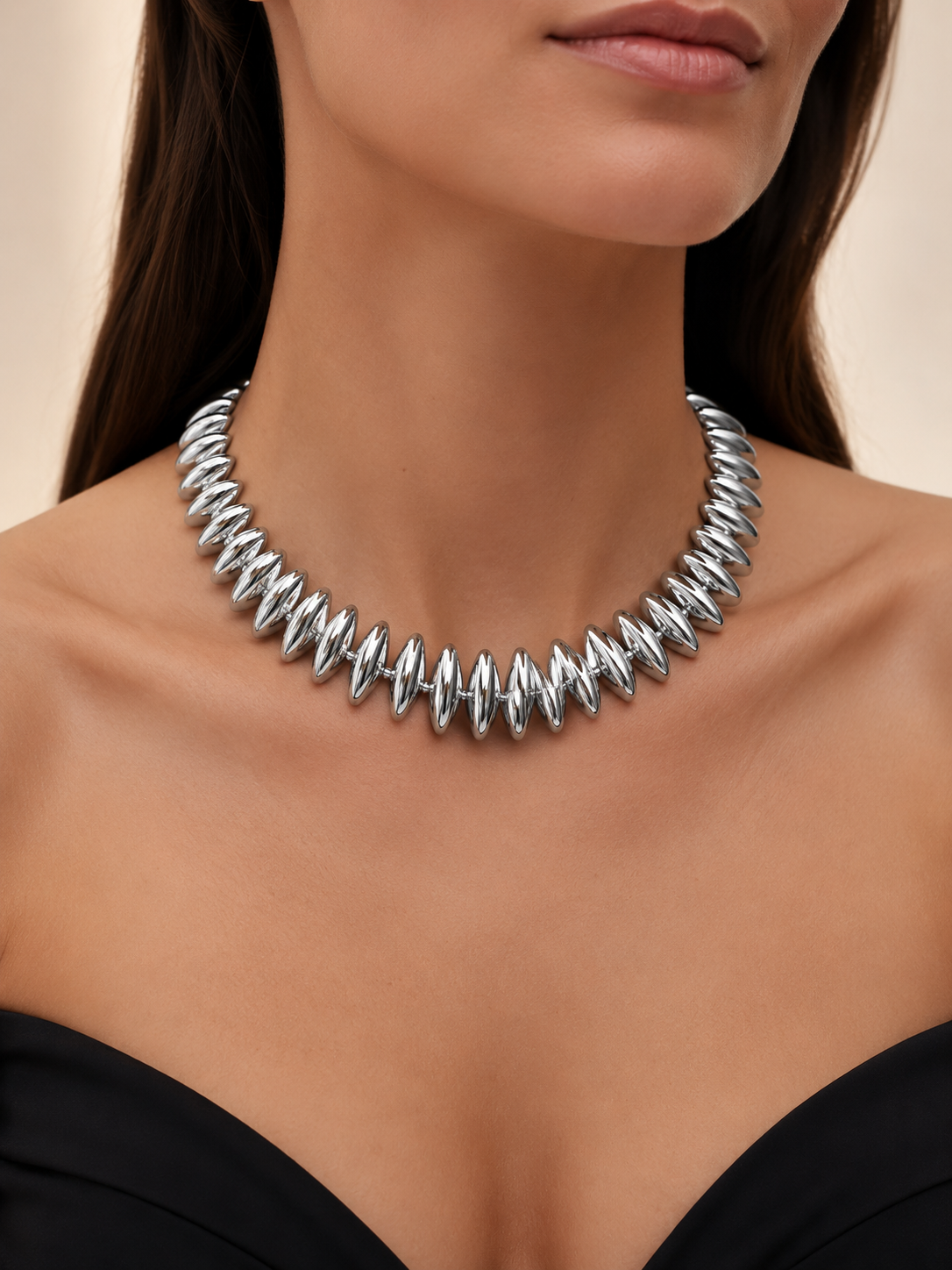 Eternos Acessórios - Colar Gargantilha Feminino Aço Inox Elos Marcantes Colar Gargantilha Feminino Aço Inox Elos Marcantes