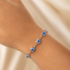 Eternos Acessórios - Pulseira Feminina Aço Inox 316L Olho Grego Claro Eternos Acessórios - Pulseira Feminina Aço Inox 316L Olho Grego Claro