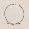 Eternos Acessórios - Pulseira Feminina Aço Inox 316L Corrente 3 Caudas de Sereia com Pérola e Cristal Eternos Acessórios - Pulseira Feminina Aço Inox 316L Corrente 3 Caudas de Sereia com Pérola e Cristal