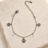Eternos Acessórios - Pulseira Feminina Aço Inox 316L Patinha e Zircônia