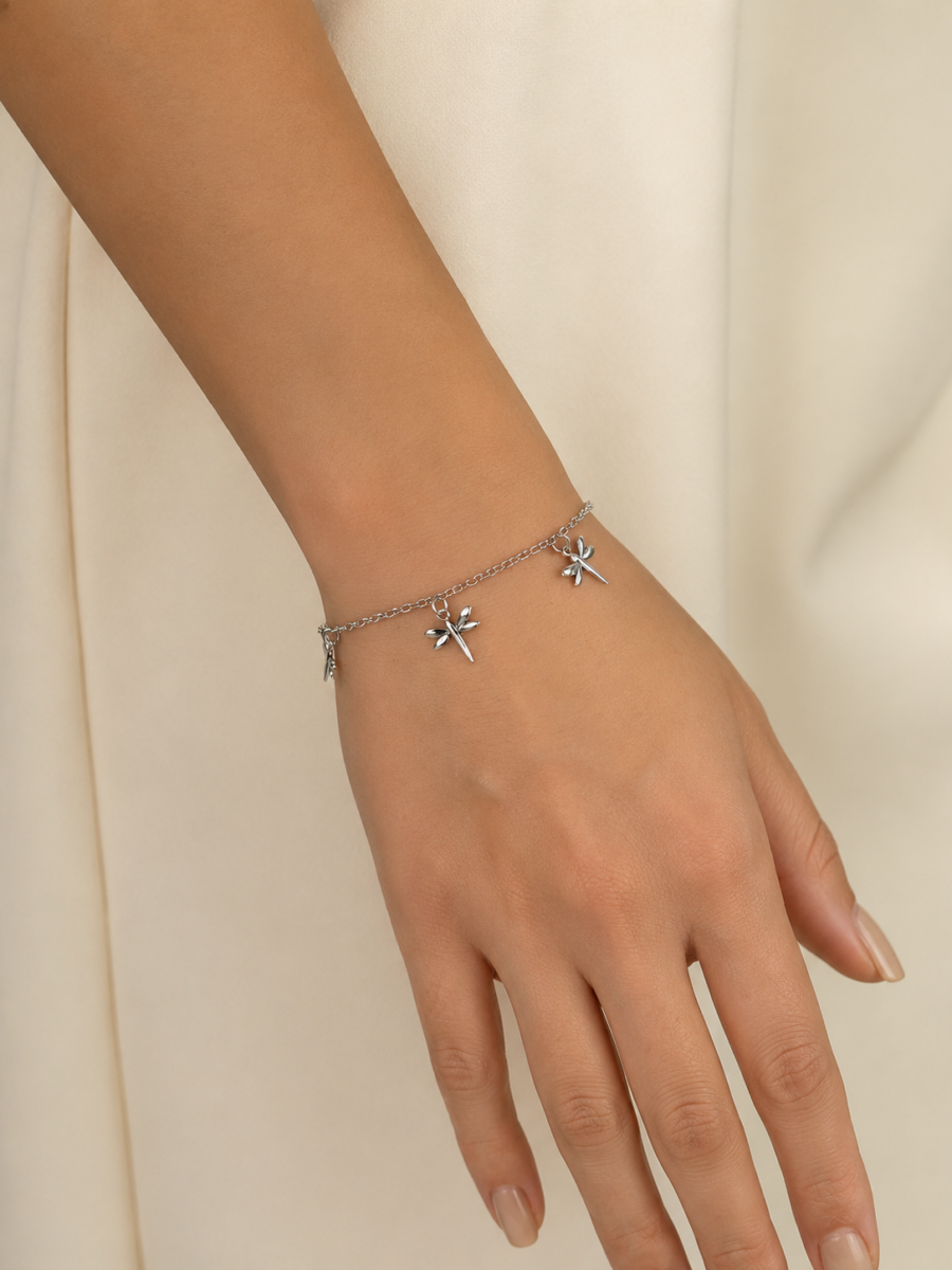 Eternos Acessórios - Pulseira Feminina Aço Inox 316L Libélula Eternos Acessórios - Pulseira Feminina Aço Inox 316L Libélula