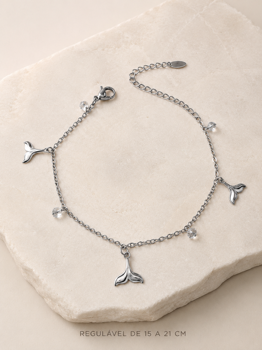 Eternos Acessórios - Pulseira Feminina Aço Inox 316L Cauda de Sereia e Zircônea Pulseira Feminina Aço Inox 316L Cauda de Sereia e Zircônea - Imagem 2