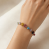 Eternos Acessórios - Pulseira Feminina Aço Inox 316L Zircôneas Geométricas Color