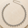 Eternos Acessórios - Gargantilha Feminina Aço Inox Corações Cravejados Cristal Luxo