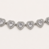 Eternos Acessórios - Gargantilha Feminina Aço Inox Corações Cravejados Cristal Luxo