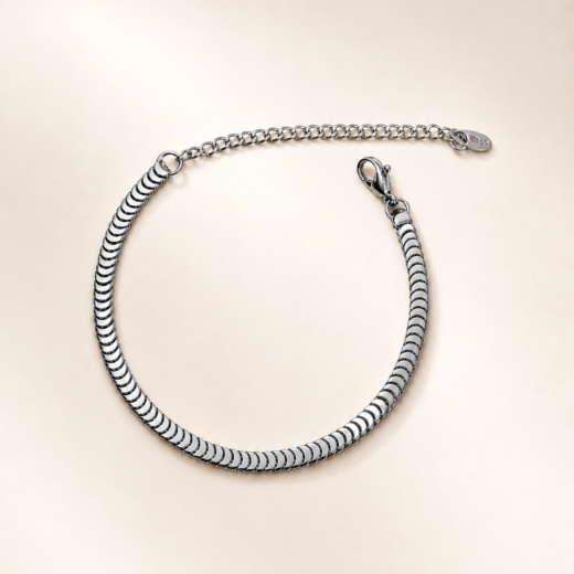 Pulseira Feminina Aço Inox 316L Escama Cobra