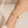 Eternos Acessórios - Pulseira Feminina Raminho Dourado em Aço Inox 316L