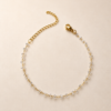 Eternos Acessórios - Pulseira Feminina Cascalho Cristal Diamantado Dourada em Aço Inox 316L