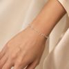 Eternos Acessórios - Pulseira Feminina Cascalho Cristal Diamantado Dourada em Aço Inox 316L