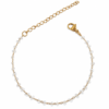Eternos Acessórios - Pulseira Feminina Cascalho Cristal Diamantado Dourada em Aço Inox 316L