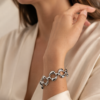 Eternos Acessórios - Pulseira Feminina Aço Inox 316L Corrente Bridão Grande Luxo