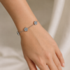 Eternos Acessórios - Pulseira Feminina Aço Inox 316L Corrente 3 Flores Cristais