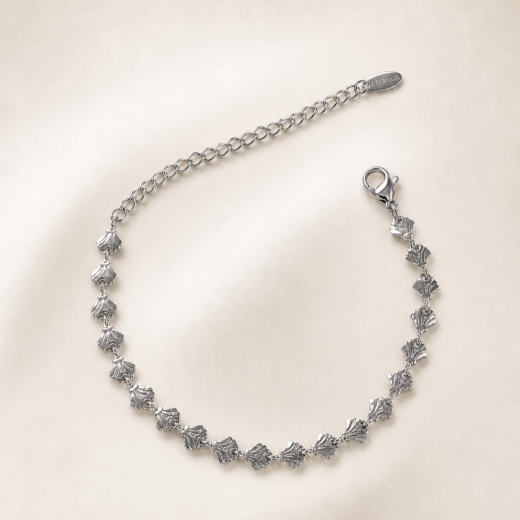 Pulseira Feminina Aço Inox 316L Conchas Pequenas