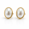 Eternos Acessórios - Brinco Feminino Oval com Pérola Dourado em Aço Inox 316L