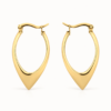 Eternos Acessórios - Brinco Feminino Argola V Aço Inoxidável 316L Dourado