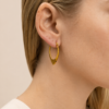 Eternos Acessórios - Brinco Feminino Argola V Aço Inoxidável 316L Dourado