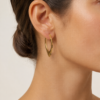 Eternos Acessórios - Brinco Feminino Argola V Aço Inoxidável 316L Dourado