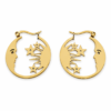 Eternos Acessórios - Brinco Feminino Argola Dourado Aço Inoxidável 316L Lua e Estrelas