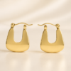 Eternos Acessórios - Brinco Feminino Argola Dourado Aço Inoxidável 316L Leque