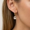 Eternos Acessórios - Brinco Feminino Argola com Zircônia Cristal Dourado