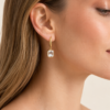 Eternos Acessórios - Brinco Feminino Argola com Zircônia Cristal Dourado